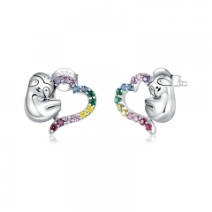 sterling silver women korean cute earrings SCE885
