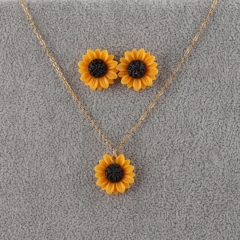 stainless steel cute resin flower jewelry set XXXS-0351