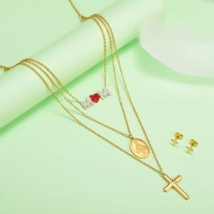 new stainless steel women gold jewelry set  XXXS-0416