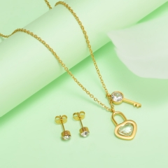 new stainless steel women gold jewelry set  XXXS-0382