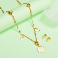 new stainless steel women gold jewelry set  XXXS-0383
