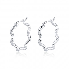 sterling silver designer rhinestone earrings hoop SCE976