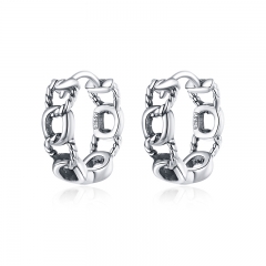 sterling silver designer rhinestone earrings hoop SCE960