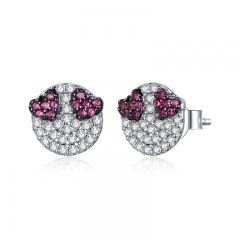 sterling silver designer rhinestone earrings hoop SCE945