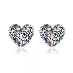 sterling silver designer rhinestone earrings hoop SCE933