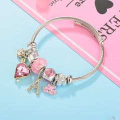 Stainless Steel Bracelet With Alloy Charms BS-1791A