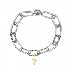 Stainless Steel Women Me Link Bracelet with Small Charms  MY188