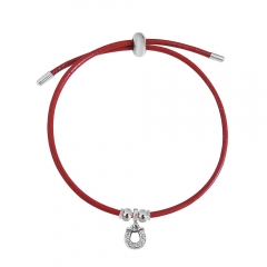 Adjustable Leather Bracelet with Small Charms  PS195