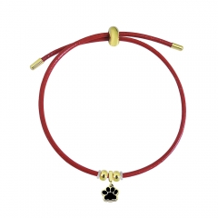Adjustable Leather Bracelet with Small Charms  PS184