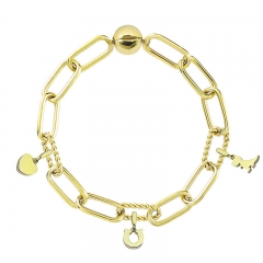 Stainless Steel Women Me Link Bracelet with Small Charms  MYG051