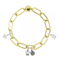 Stainless Steel Women Me Link Bracelet with Small Charms  MYG146