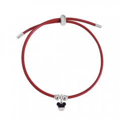 Adjustable Leather Bracelet with Small Charms  PS221
