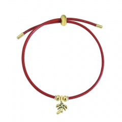 Adjustable Leather Bracelet with Small Charms  PS180