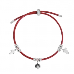 Adjustable Leather Bracelet with Small Charms  PS148