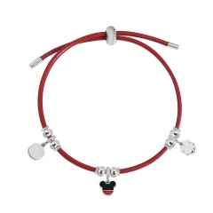 Adjustable Leather Bracelet with Small Charms  PS150