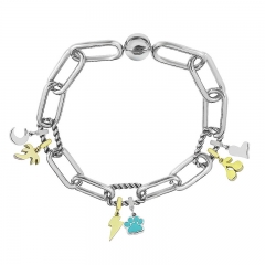 Stainless Steel Women Me Link Bracelet with Small Charms  MY122
