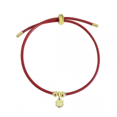 Adjustable Leather Bracelet with Small Charms  PS172