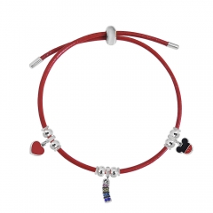 Adjustable Leather Bracelet with Small Charms  PS152