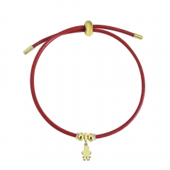 Adjustable Leather Bracelet with Small Charms  PS178