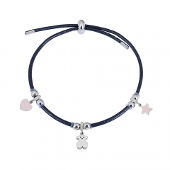 Adjustable Leather Women Bracelet with Small Charms  PS265
