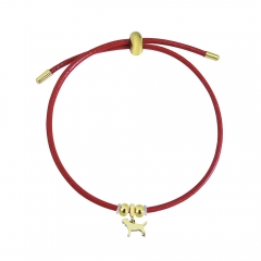 Adjustable Leather Bracelet with Small Charms  PS162