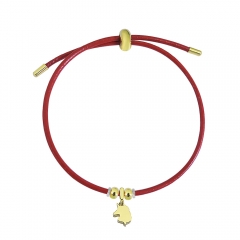 Adjustable Leather Bracelet with Small Charms  PS154