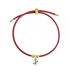 Adjustable Leather Bracelet with Small Charms  PS191