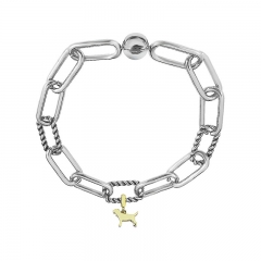 Stainless Steel Women Me Link Bracelet with Small Charms  MY196