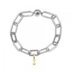 Stainless Steel Women Me Link Bracelet with Small Charms  MY192