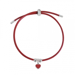 Adjustable Leather Bracelet with Small Charms  PS223