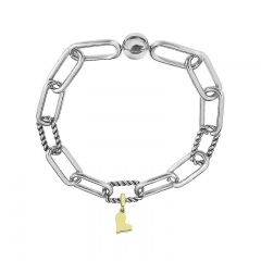 Stainless Steel Women Me Link Bracelet with Small Charms  MY212
