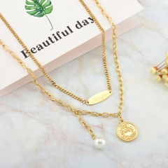 new trendy gold stainless steel women necklace  NS-0896