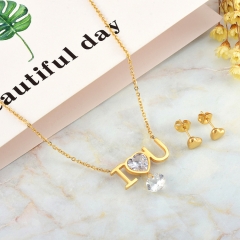 Trendy Stainless Steel Gold Plated Jewelry Set for women XXXS-0521