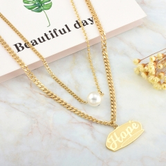 new trendy gold stainless steel women necklace  NS-0902