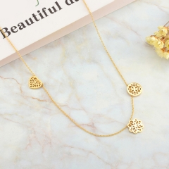 Trendy Stainless Steel Gold Plated Necklace for women XXXN-0051