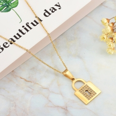 Trendy Stainless Steel Gold Plated Necklace for women XXXN-0054