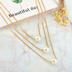 Trendy Stainless Steel Gold Plated Necklace for women  XXXN-0049