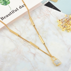 Trendy Stainless Steel Gold Plated Necklace for women XXXN-0052