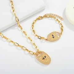 stainless steel jewelry set with brass charms  TTTS-0001B