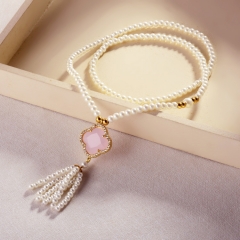 Pearl Brass Pendant Necklace  TTTN-0210H