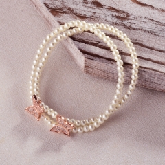 Pearl copper charm diamond bracelet  TTTB-0288C