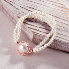 Pearl copper charm diamond bracelet  TTTB-0301C