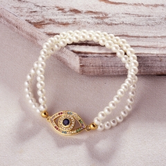 Pearl copper charm diamond bracelet  TTTB-0324B