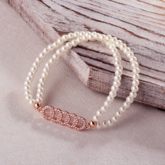 Pearl copper charm diamond bracelet   TTTB-0308C