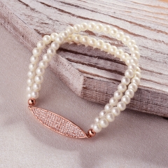 Pearl copper charm diamond bracelet  TTTB-0311C