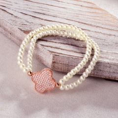 Pearl copper charm diamond bracelet  TTTB-0302C
