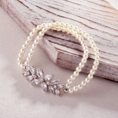 Pearl copper charm diamond bracelet  TTTB-0331A