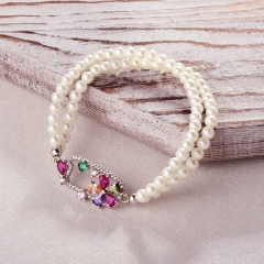 Pearl copper charm diamond bracelet  TTTB-0333A