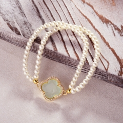 Pearl copper charm diamond bracelet   TTTB-0354B