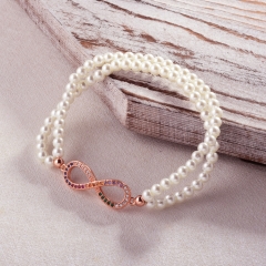 Pearl copper charm diamond bracelet  TTTB-0332C